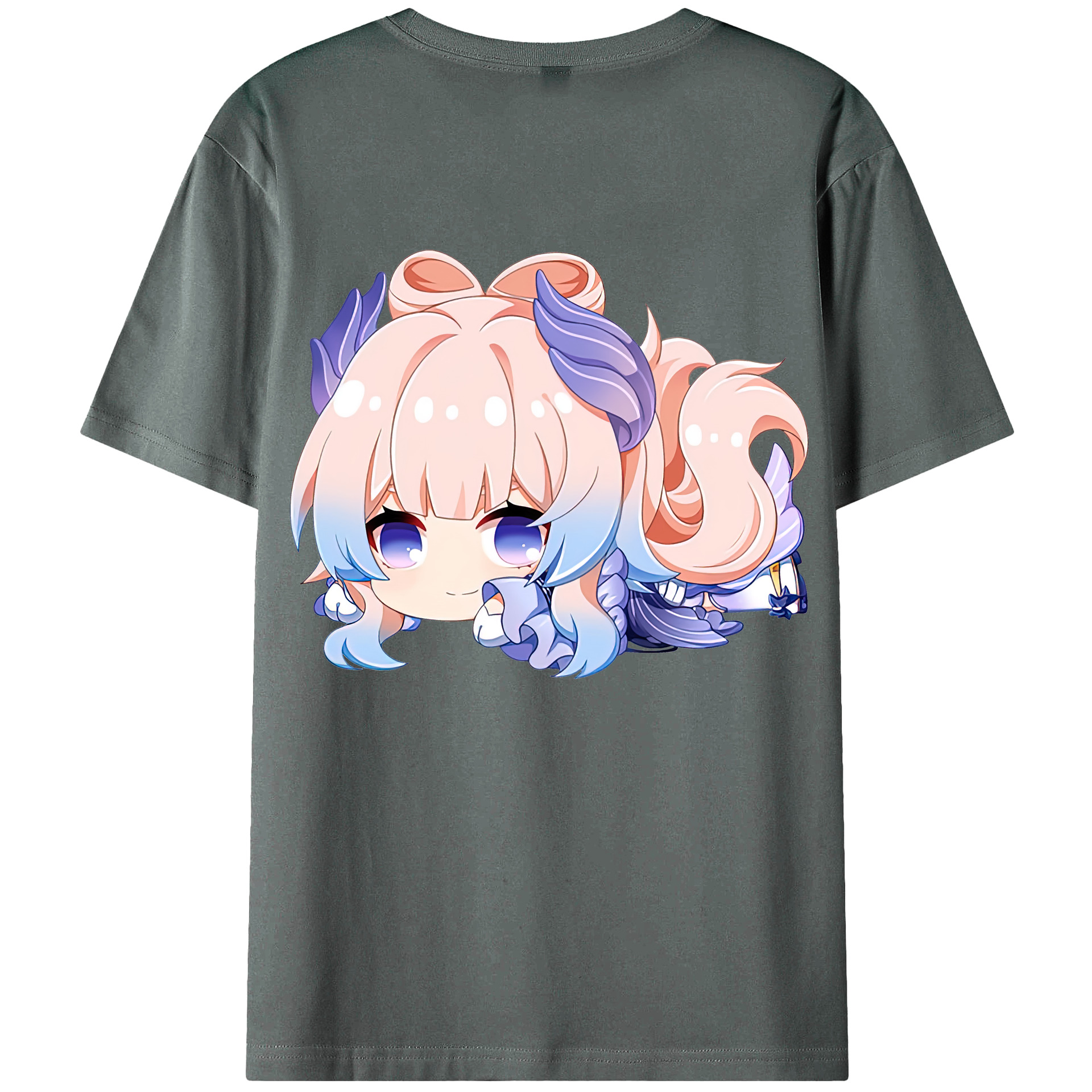げんし神 珊瑚宮心海 サンゴノミヤ・ココミ genshin Sangonomiya Kokomi 綿100％ メンズ半袖Tシャツ（バックプリント） 通気性